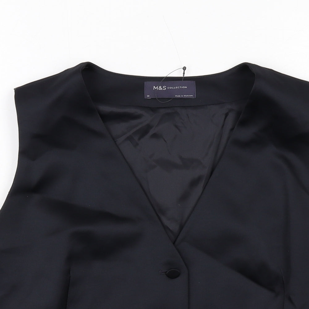 Marks and Spencer Womens Black Polyester Jacket Suit Waistcoat Size 20