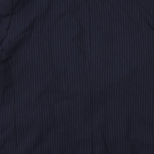 Marks and Spencer Womens Blue Pinstripe Polyester Jacket Suit Jacket Size 20