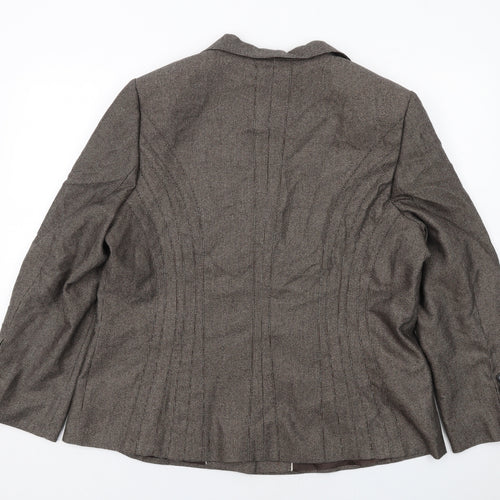 Basler Womens Brown Wool Jacket Blazer Size 20