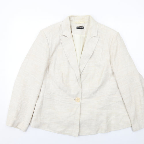 Evans Womens Ivory Viscose Jacket Blazer Size 24