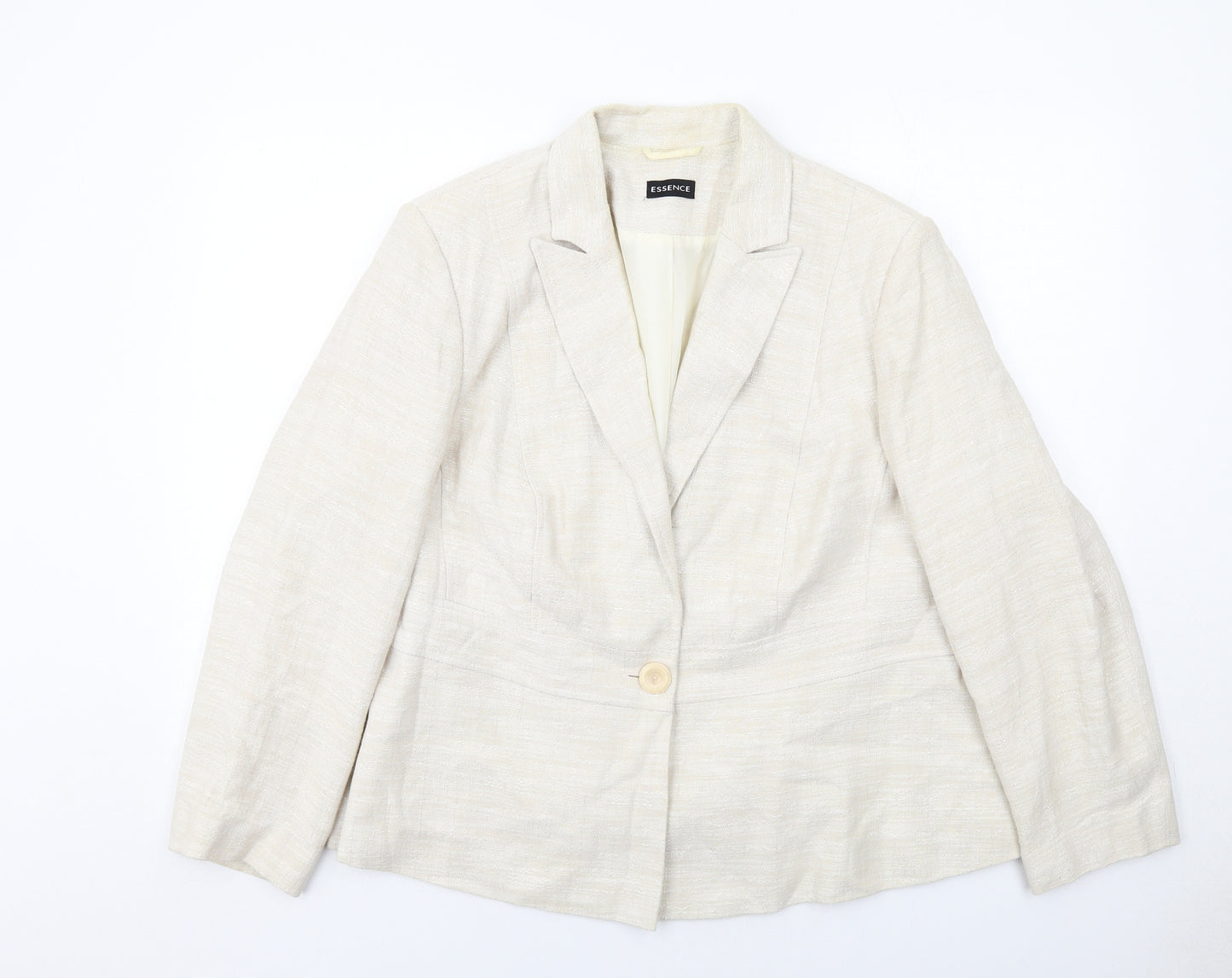 Evans Womens Ivory Viscose Jacket Blazer Size 24