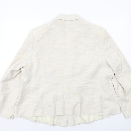 Evans Womens Ivory Viscose Jacket Blazer Size 24