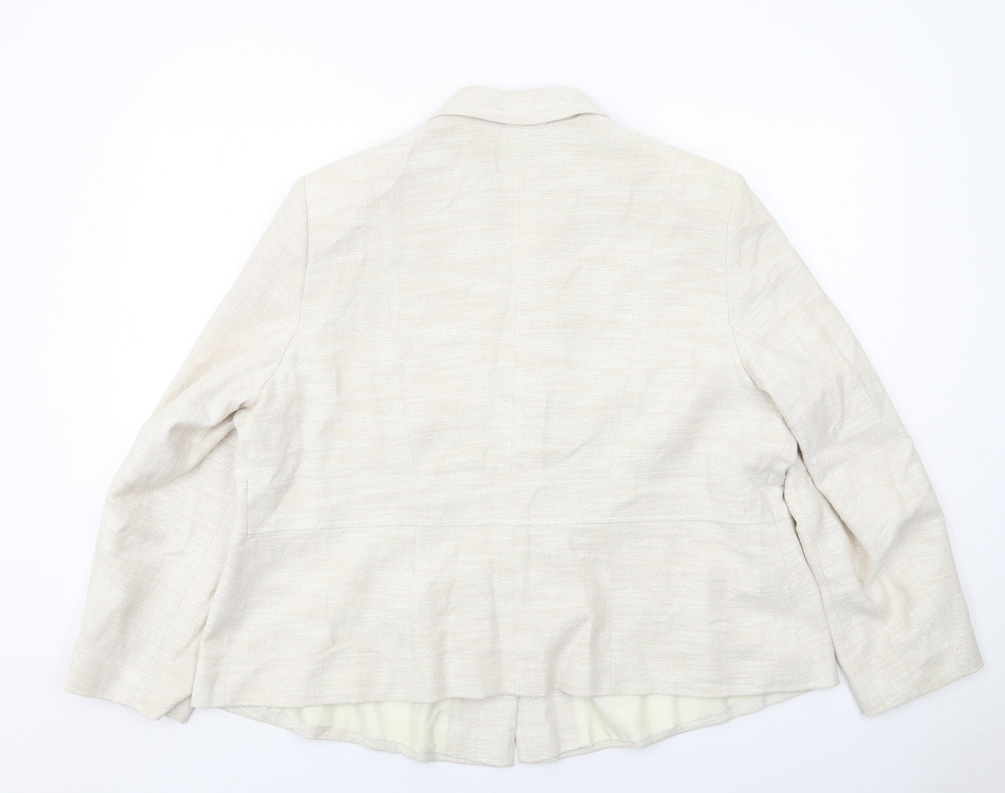 Evans Womens Ivory Viscose Jacket Blazer Size 24