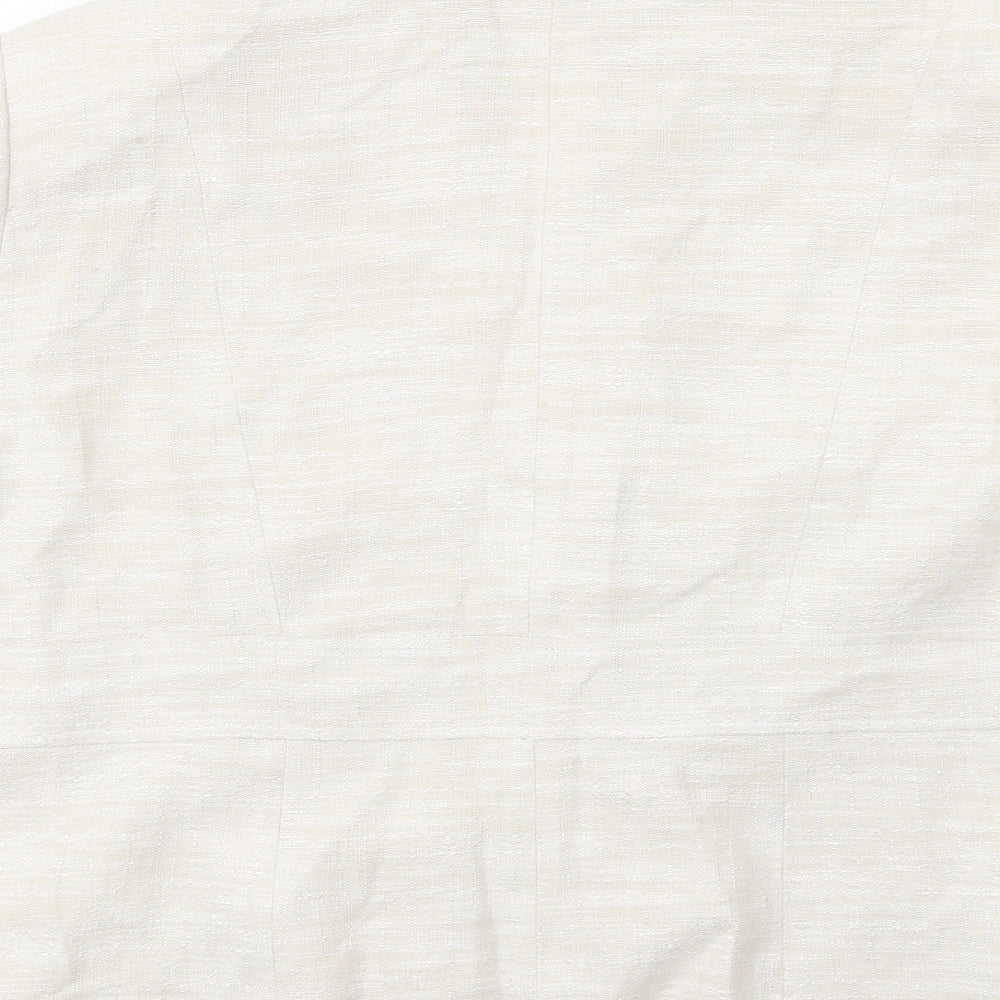 Evans Womens Ivory Viscose Jacket Blazer Size 24