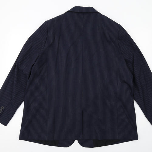 Marks and Spencer Womens Blue Pinstripe Polyester Jacket Suit Jacket Size 20