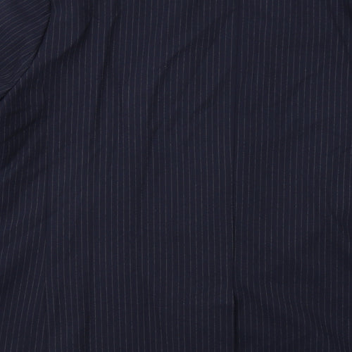 Marks and Spencer Womens Blue Pinstripe Polyester Jacket Suit Jacket Size 20