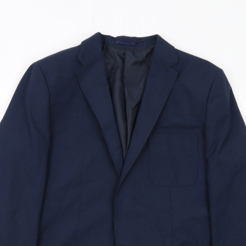 Marks and Spencer Boys Blue Jacket Blazer Size 15-16 Years Button
