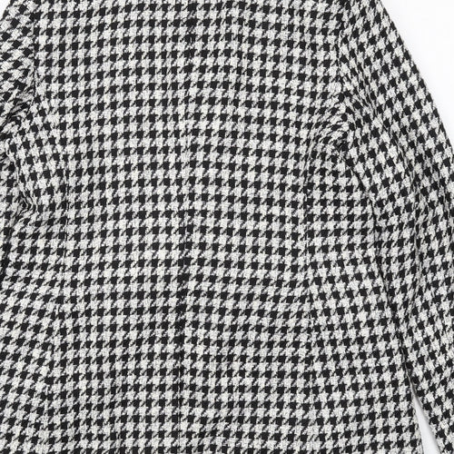 Marks and Spencer Womens Black Geometric Jacket Size 10 Button