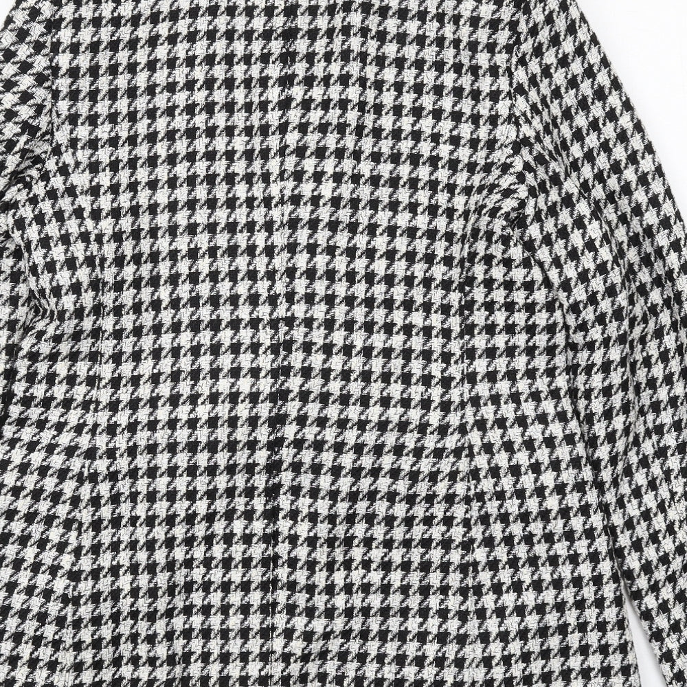 Marks and Spencer Womens Black Geometric Jacket Size 10 Button