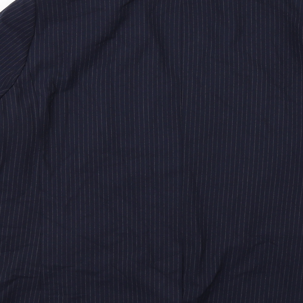 Marks and Spencer Womens Blue Pinstripe Polyester Jacket Suit Jacket Size 20