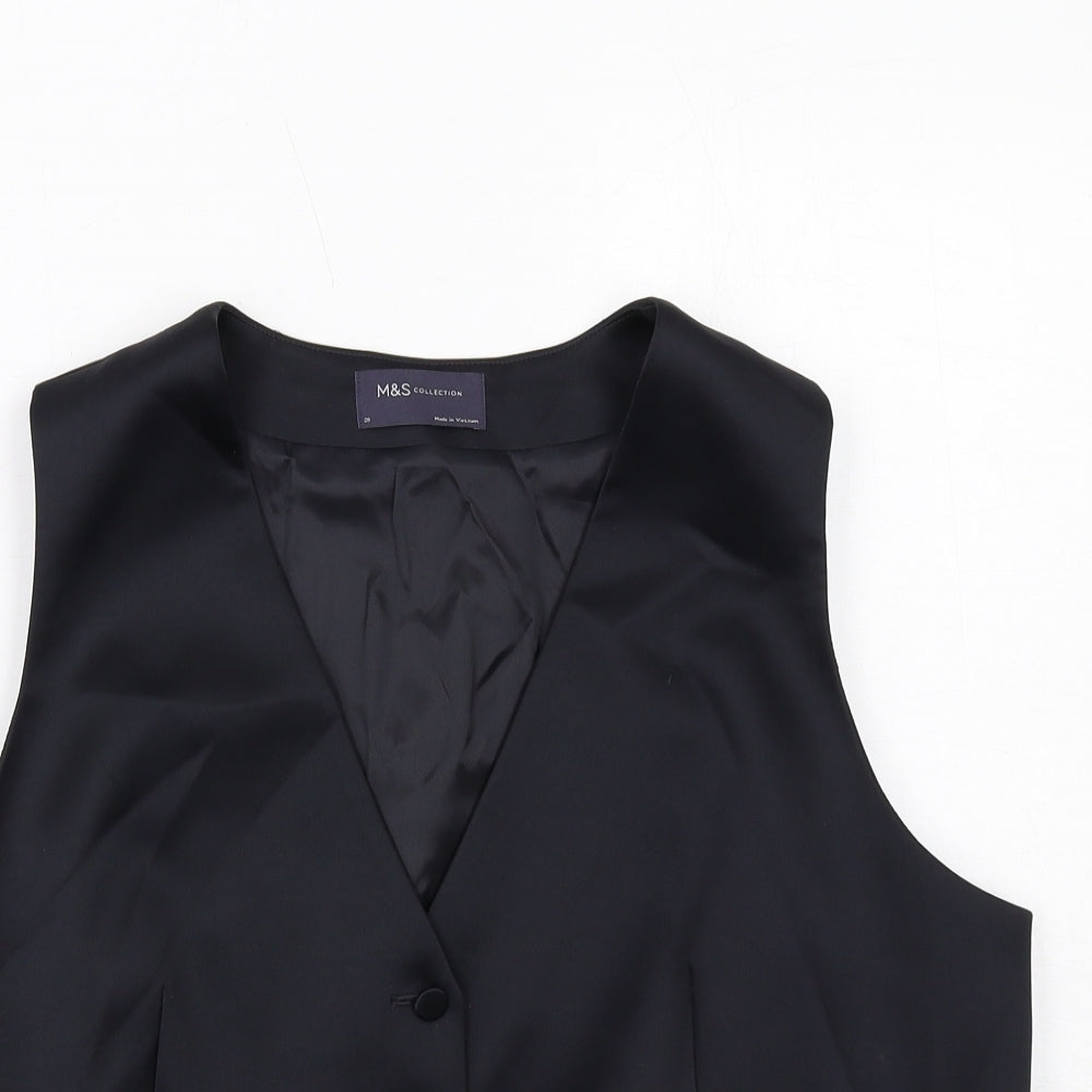 Marks and Spencer Womens Black Polyester Jacket Suit Waistcoat Size 20