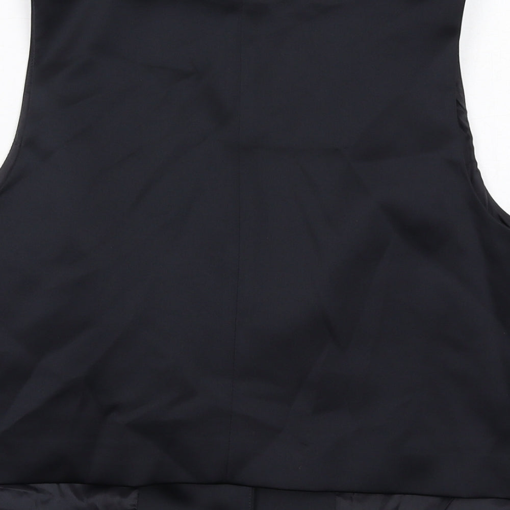 Marks and Spencer Womens Black Polyester Jacket Suit Waistcoat Size 18