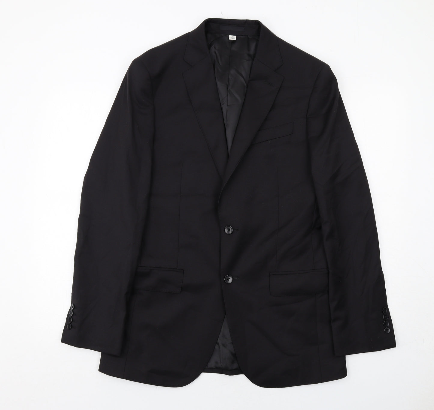 Marks and Spencer Mens Black Wool Jacket Suit Jacket Size 38 Regular