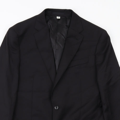 Marks and Spencer Mens Black Wool Jacket Suit Jacket Size 38 Regular