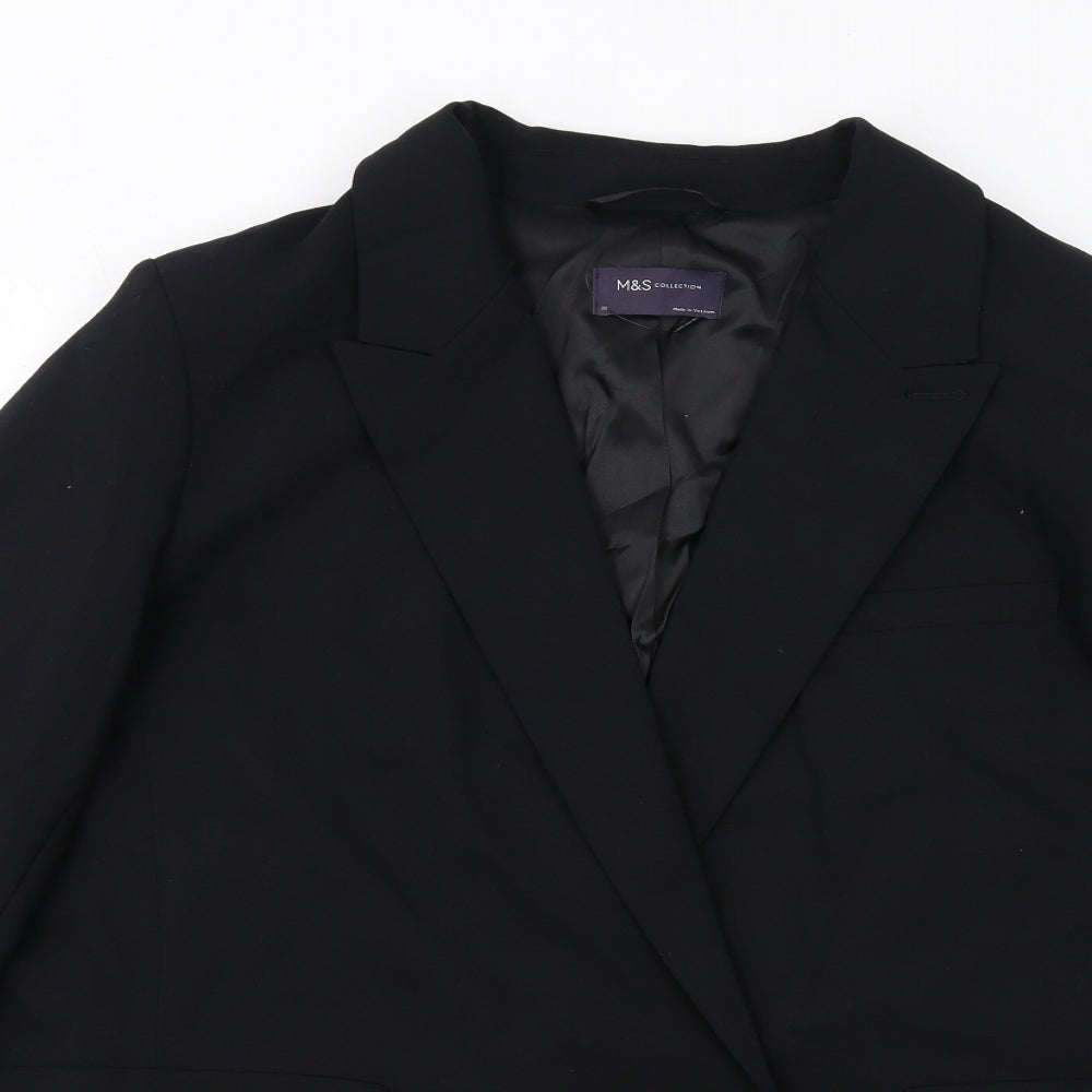 Marks and Spencer Womens Black Polyester Jacket Suit Jacket Size 20