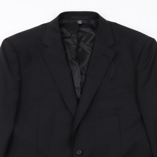 Marks and Spencer Mens Black Wool Jacket Suit Jacket Size 44 Regular