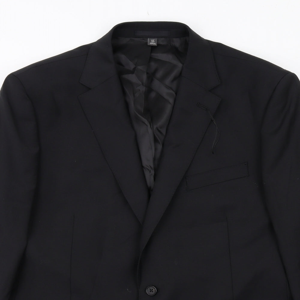 Marks and Spencer Mens Black Wool Jacket Suit Jacket Size 44 Regular