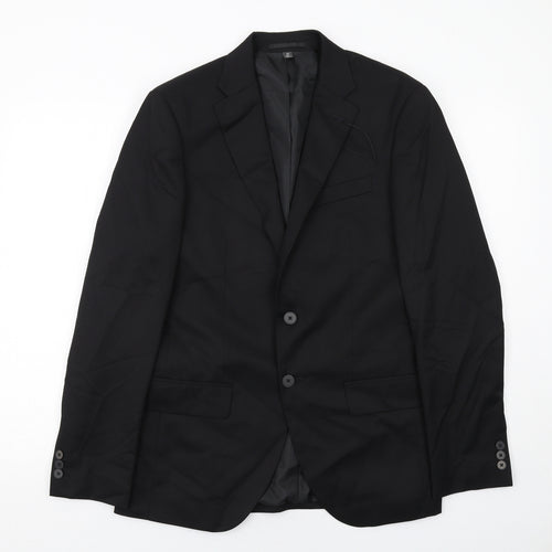 Marks and Spencer Mens Black Polyacrylate Fibre Jacket Suit Jacket Size 38 Regular
