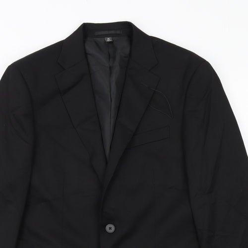Marks and Spencer Mens Black Polyacrylate Fibre Jacket Suit Jacket Size 38 Regular