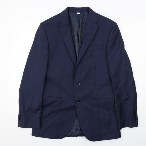 Marks and Spencer Mens Blue Wool Jacket Suit Jacket Size 38 Regular