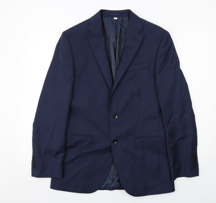 Marks and Spencer Mens Blue Wool Jacket Suit Jacket Size 38 Regular