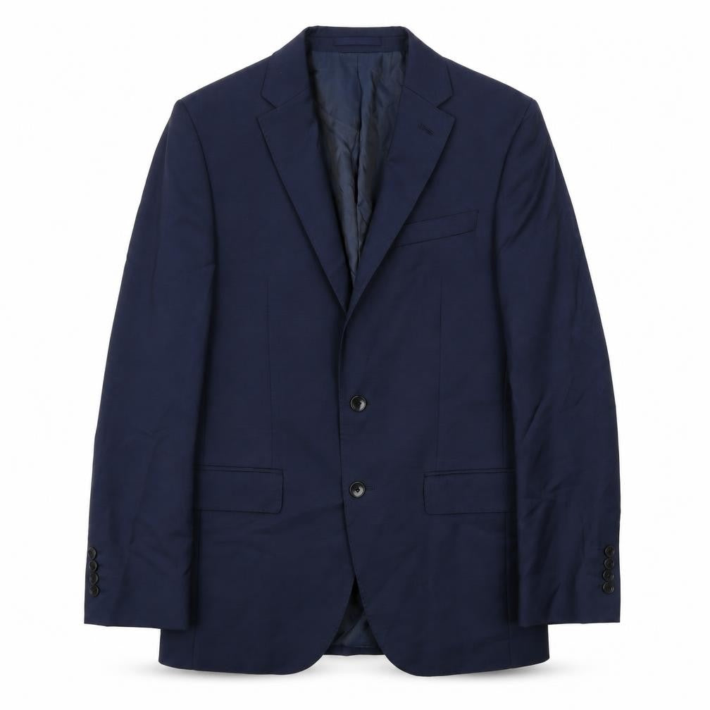 Front view of Marks & Spencer men’s blue wool jacket suit jacket, size 38, regular