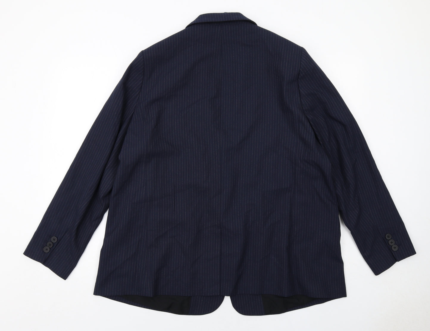 Marks and Spencer Womens Blue Pinstripe Polyester Jacket Suit Jacket Size 20
