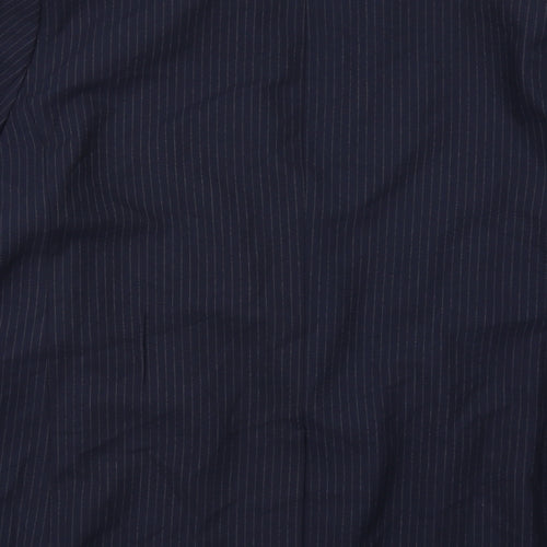Marks and Spencer Womens Blue Pinstripe Polyester Jacket Suit Jacket Size 20