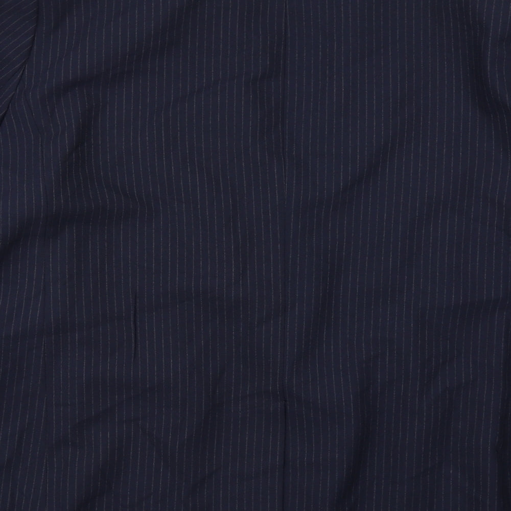 Marks and Spencer Womens Blue Pinstripe Polyester Jacket Suit Jacket Size 20