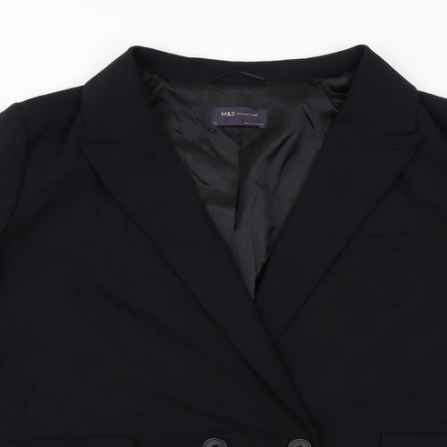 Marks and Spencer Womens Black Polyester Jacket Suit Jacket Size 24