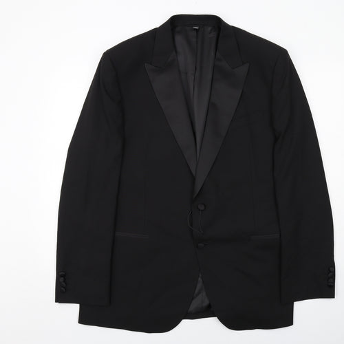 Marks and Spencer Mens Black Polyester Tuxedo Suit Jacket Size 46 Regular
