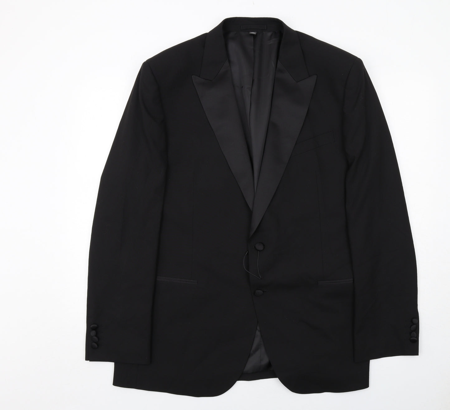Marks and Spencer Mens Black Polyester Tuxedo Suit Jacket Size 46 Regular