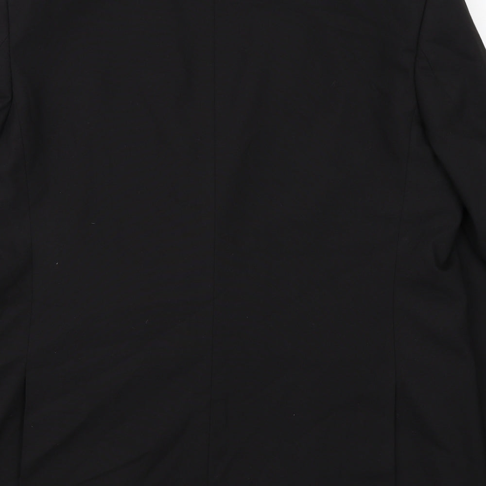 Marks and Spencer Mens Black Polyester Tuxedo Suit Jacket Size 46 Regular