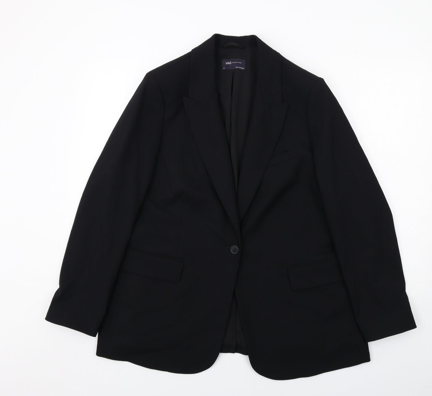 Marks and Spencer Womens Black Polyester Jacket Suit Jacket Size 18