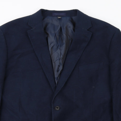 Marks and Spencer Mens Blue Cotton Jacket Blazer Size 48 Regular