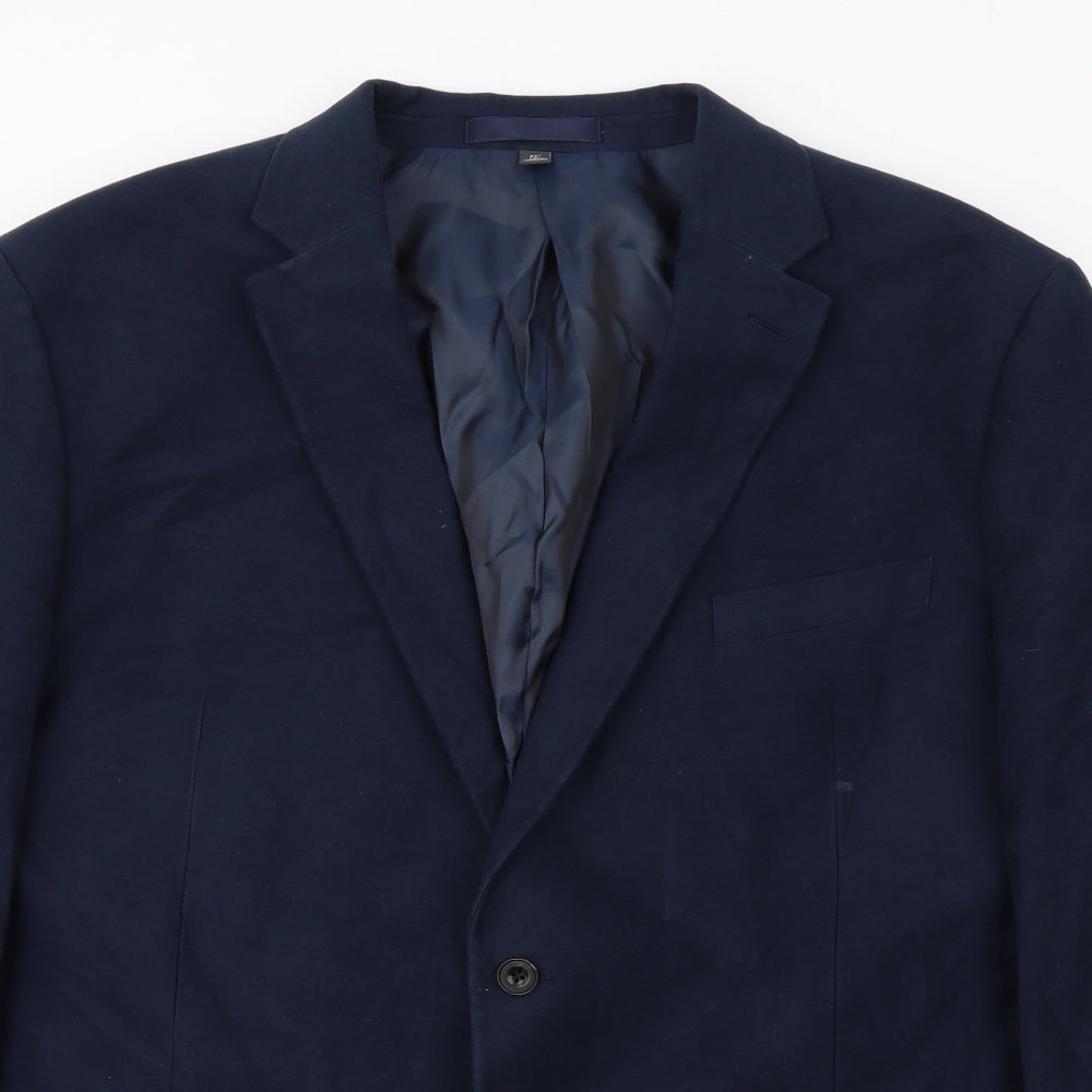 Marks and Spencer Mens Blue Cotton Jacket Blazer Size 48 Regular