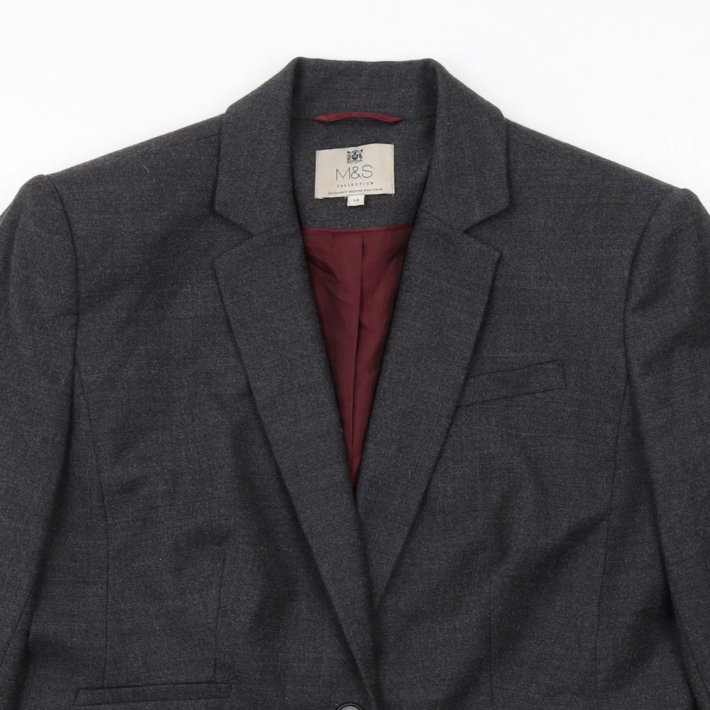 Marks and Spencer Womens Grey Wool Jacket Suit Jacket Size 14