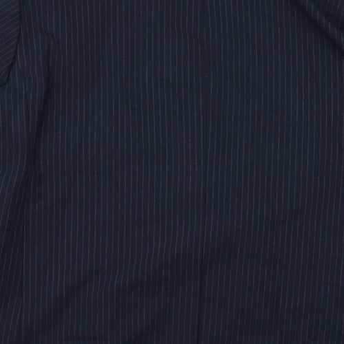 Marks and Spencer Womens Blue Pinstripe Polyester Jacket Suit Jacket Size 20