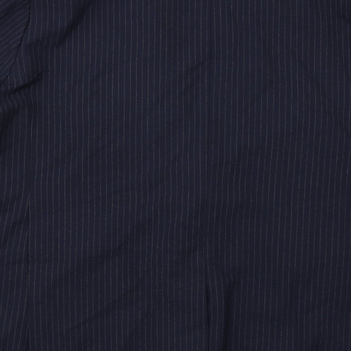 Marks and Spencer Womens Blue Pinstripe Polyester Jacket Suit Jacket Size 18