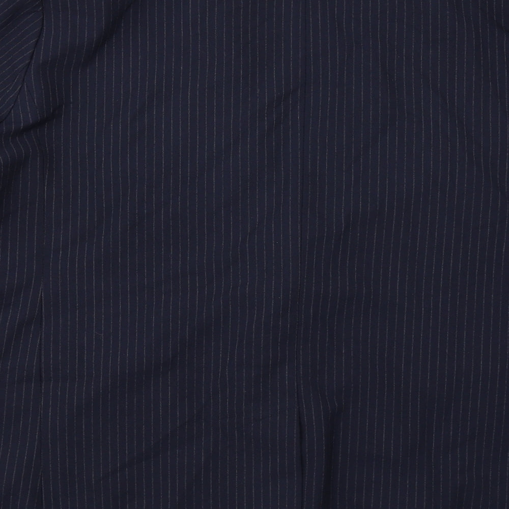 Marks and Spencer Womens Blue Pinstripe Polyester Jacket Suit Jacket Size 18