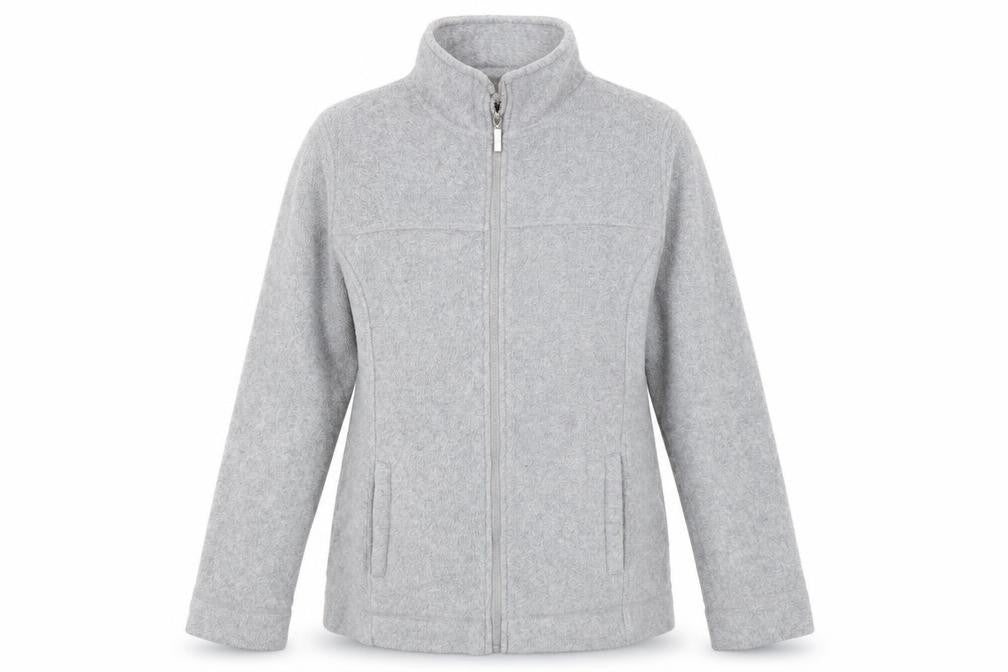 Front view of Active women’s grey jacket, size UK 10, zip