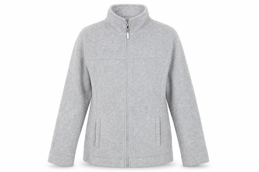 Front view of Active women’s grey jacket, size UK 10, zip
