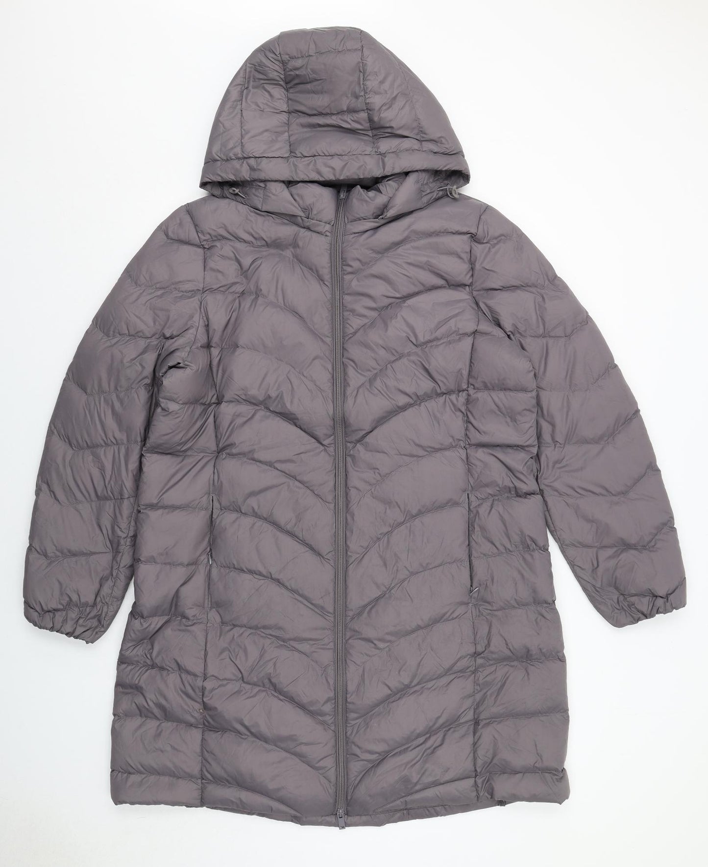 Marks and Spencer Womens Grey Quilted Coat Size 18 Zip
