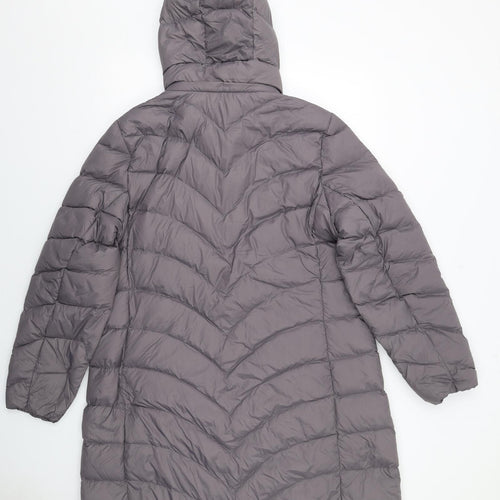 Marks and Spencer Womens Grey Quilted Coat Size 18 Zip