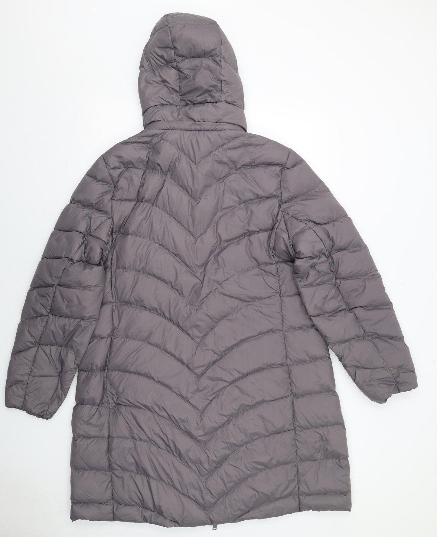 Marks and Spencer Womens Grey Quilted Coat Size 18 Zip