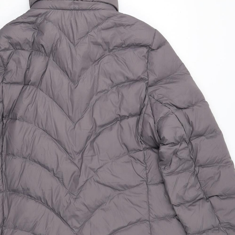Marks and Spencer Womens Grey Quilted Coat Size 18 Zip