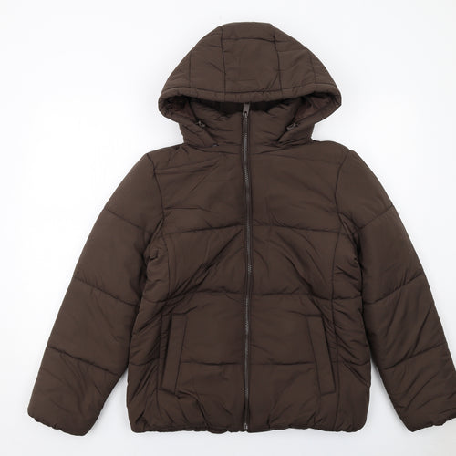 Marks and Spencer Womens Brown Puffer Jacket Jacket Size 12 Zip