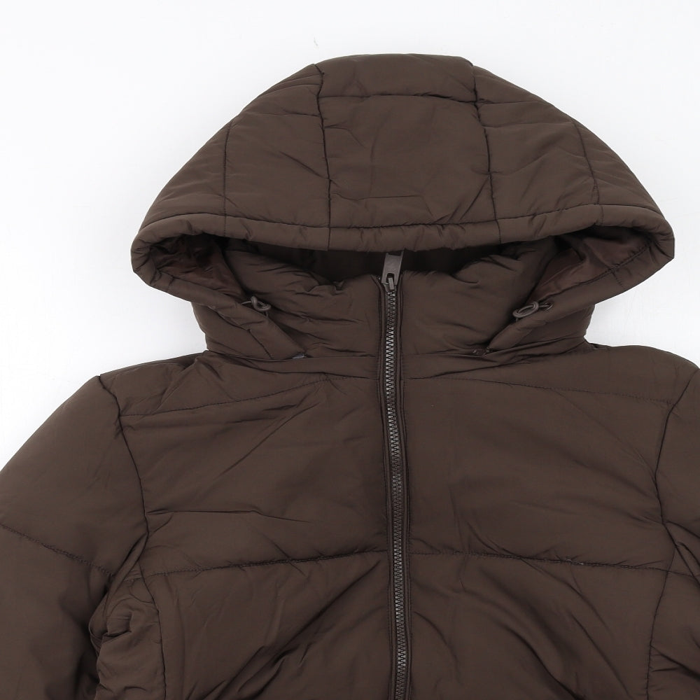 Marks and Spencer Womens Brown Puffer Jacket Jacket Size 12 Zip