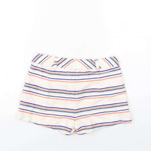 NEXT Girls Multicoloured Striped Polyester Boyfriend Shorts Size 12 Years Regular Zip