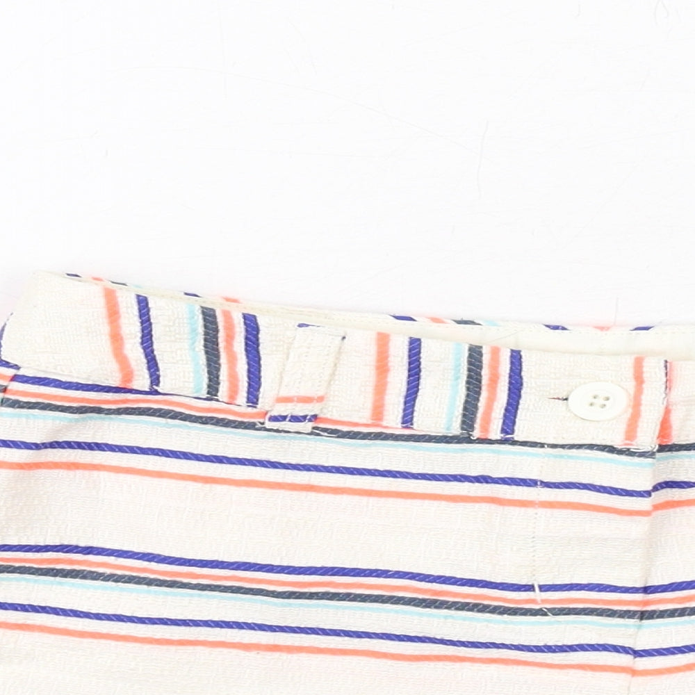 NEXT Girls Multicoloured Striped Polyester Boyfriend Shorts Size 12 Years Regular Zip